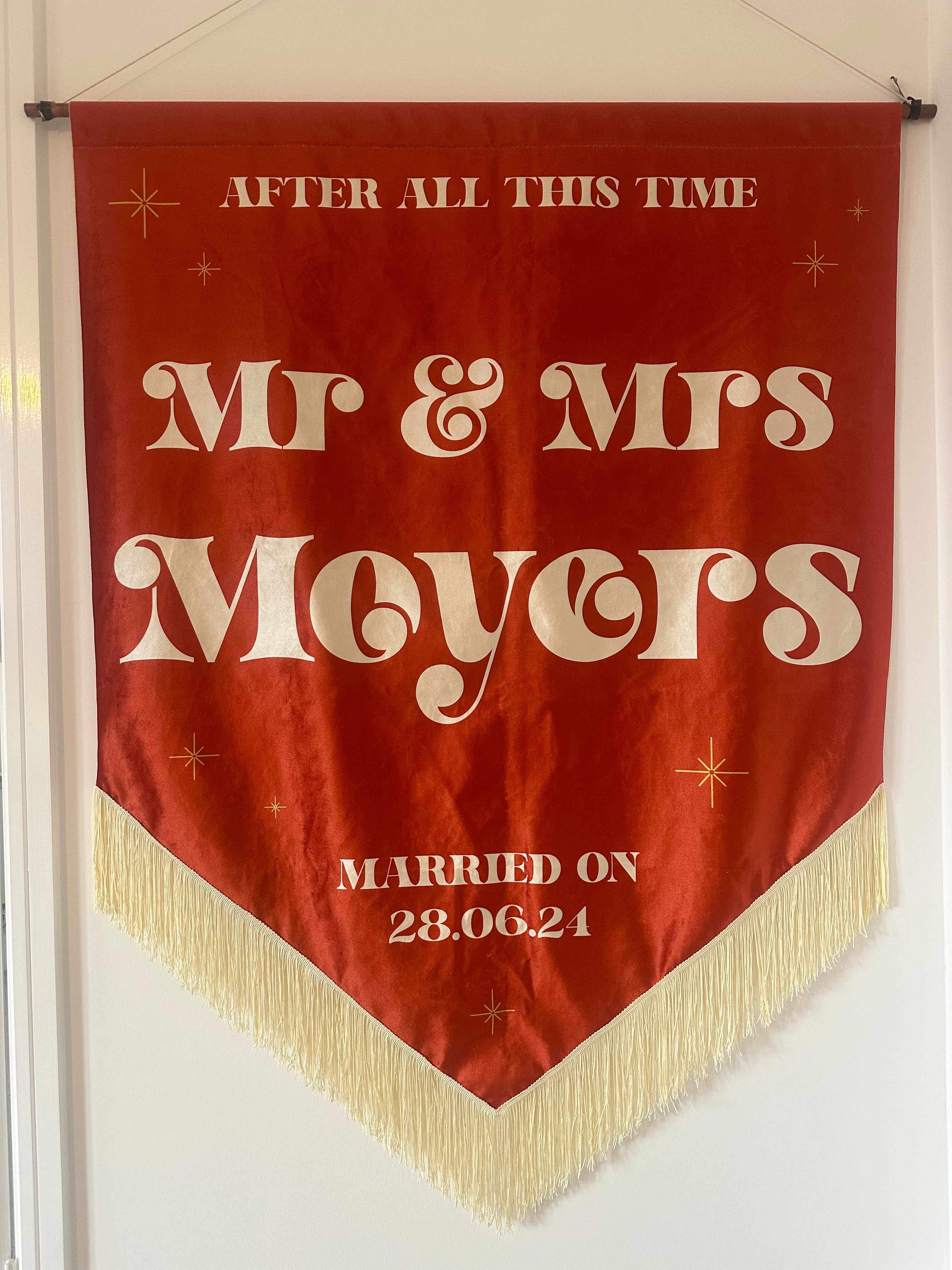 Custom velvet wedding banner, Personalized wedding decor, Luxury wedding banner, Velvet wedding sign, Elegant wedding decoration, Custom wedding signage, Velvet ceremony banner, Wedding name banner, Romantic wedding decor, Personalized wedding banner, Customized velvet sign, Wedding aisle banner, Sophisticated wedding decor, Premium velvet banner, Wedding reception sign.