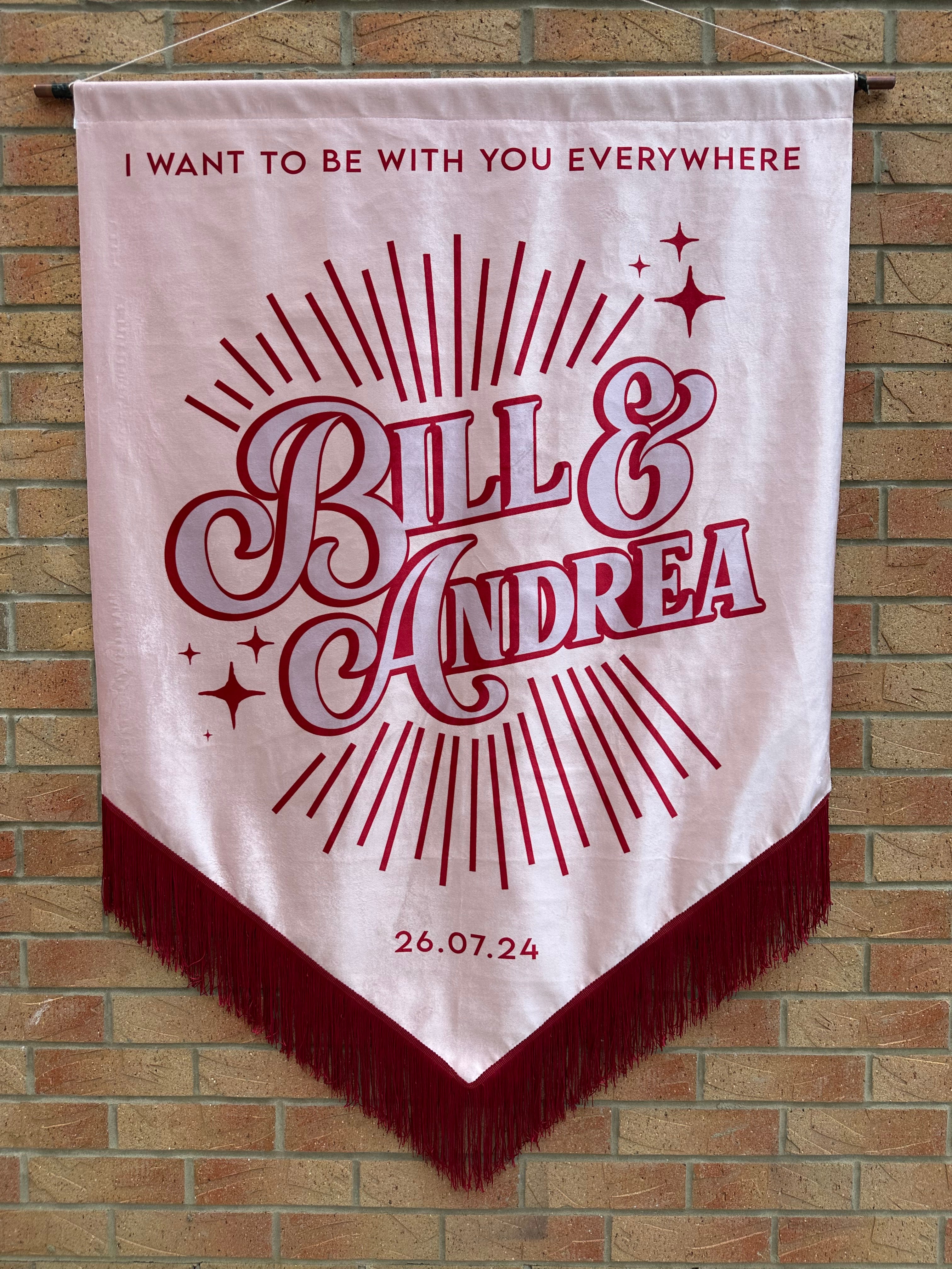 Custom velvet wedding banner, Personalized wedding decor, Luxury wedding banner, Velvet wedding sign, Elegant wedding decoration, Custom wedding signage, Velvet ceremony banner, Wedding name banner, Romantic wedding decor, Personalized wedding banner, Customized velvet sign, Wedding aisle banner, Sophisticated wedding decor, Premium velvet banner, Wedding reception sign.