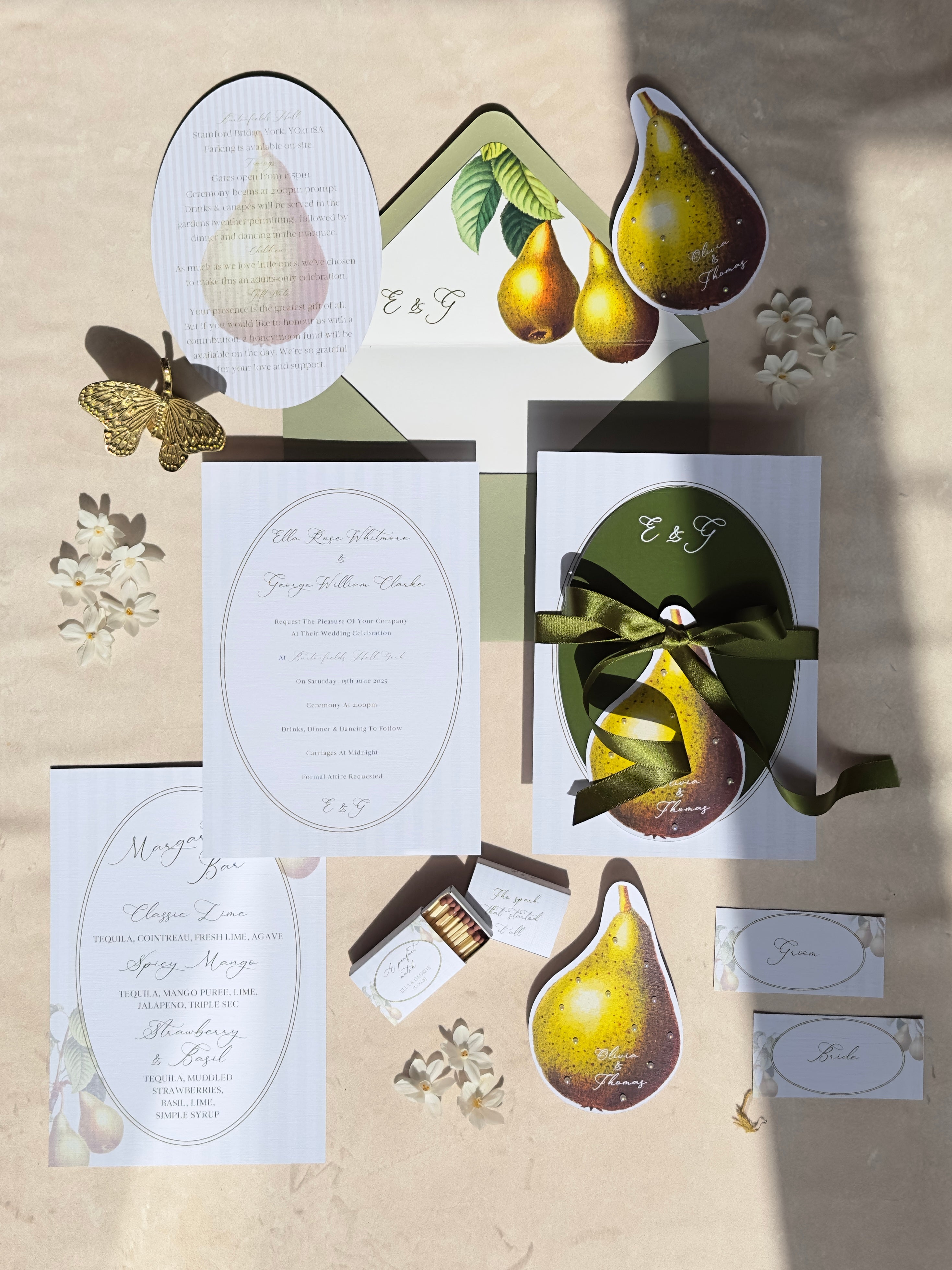 Ella Invitation 3 piece card set