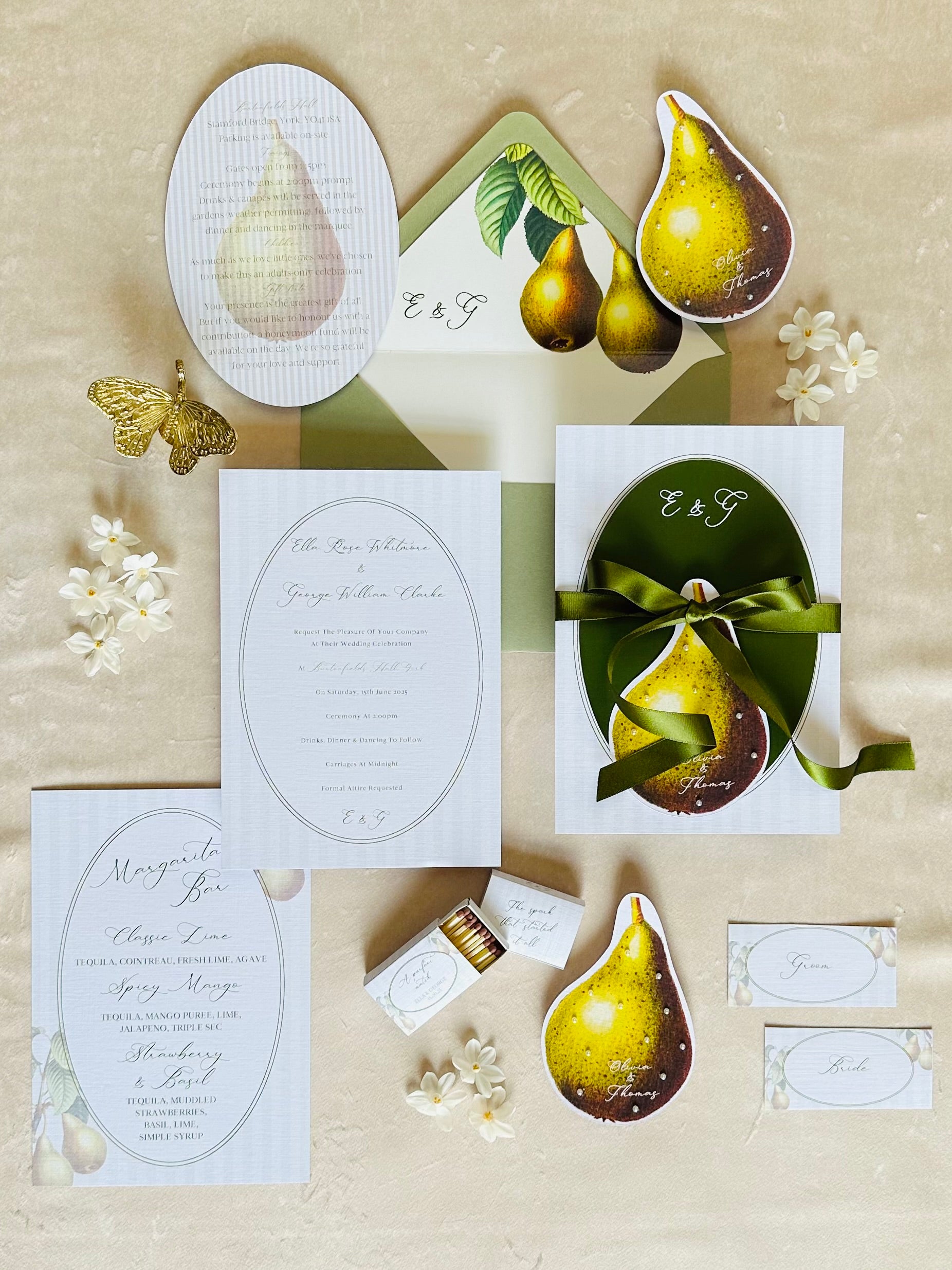 Ella Invitation 3 piece card set