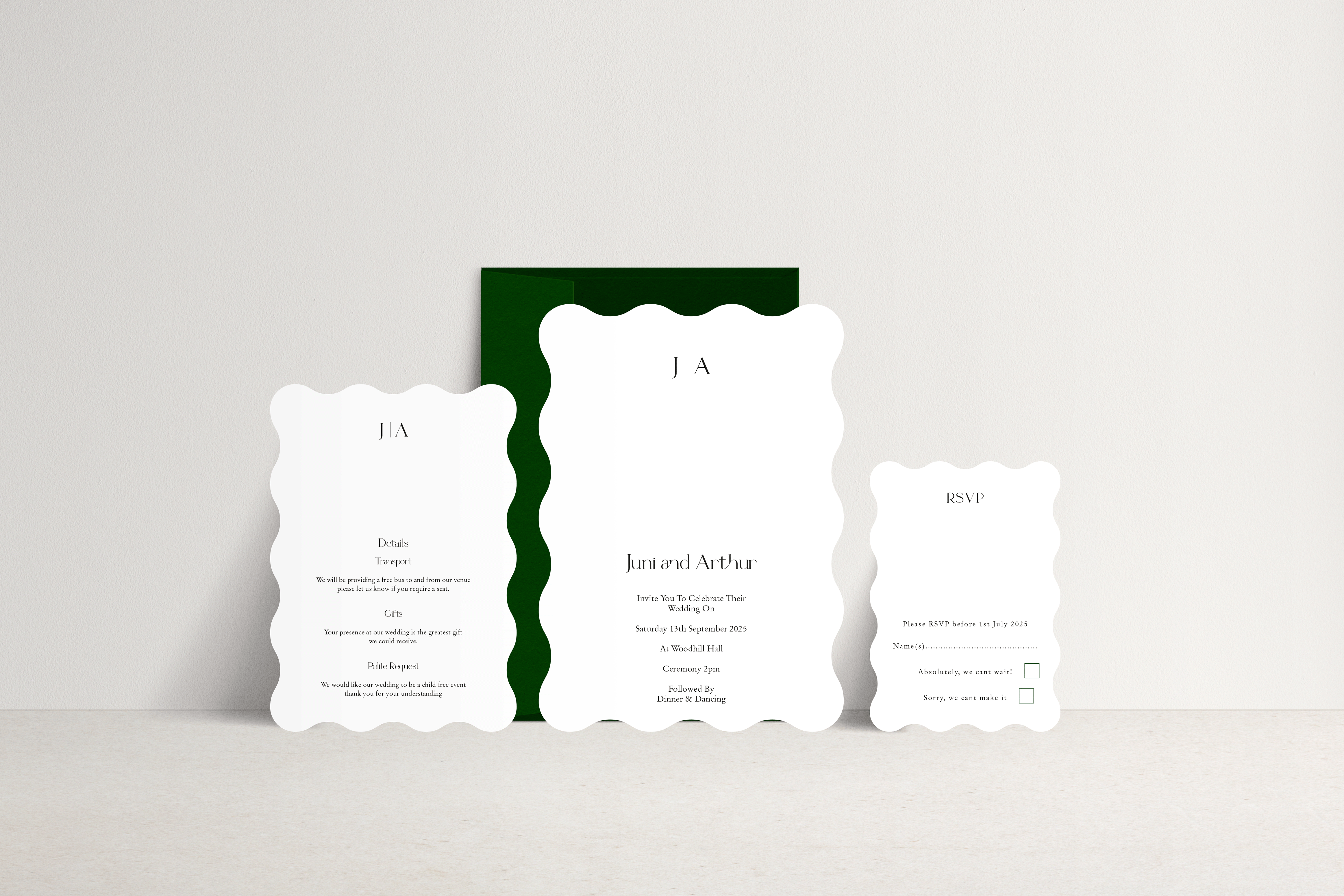 Juni Invitation 3 card stack