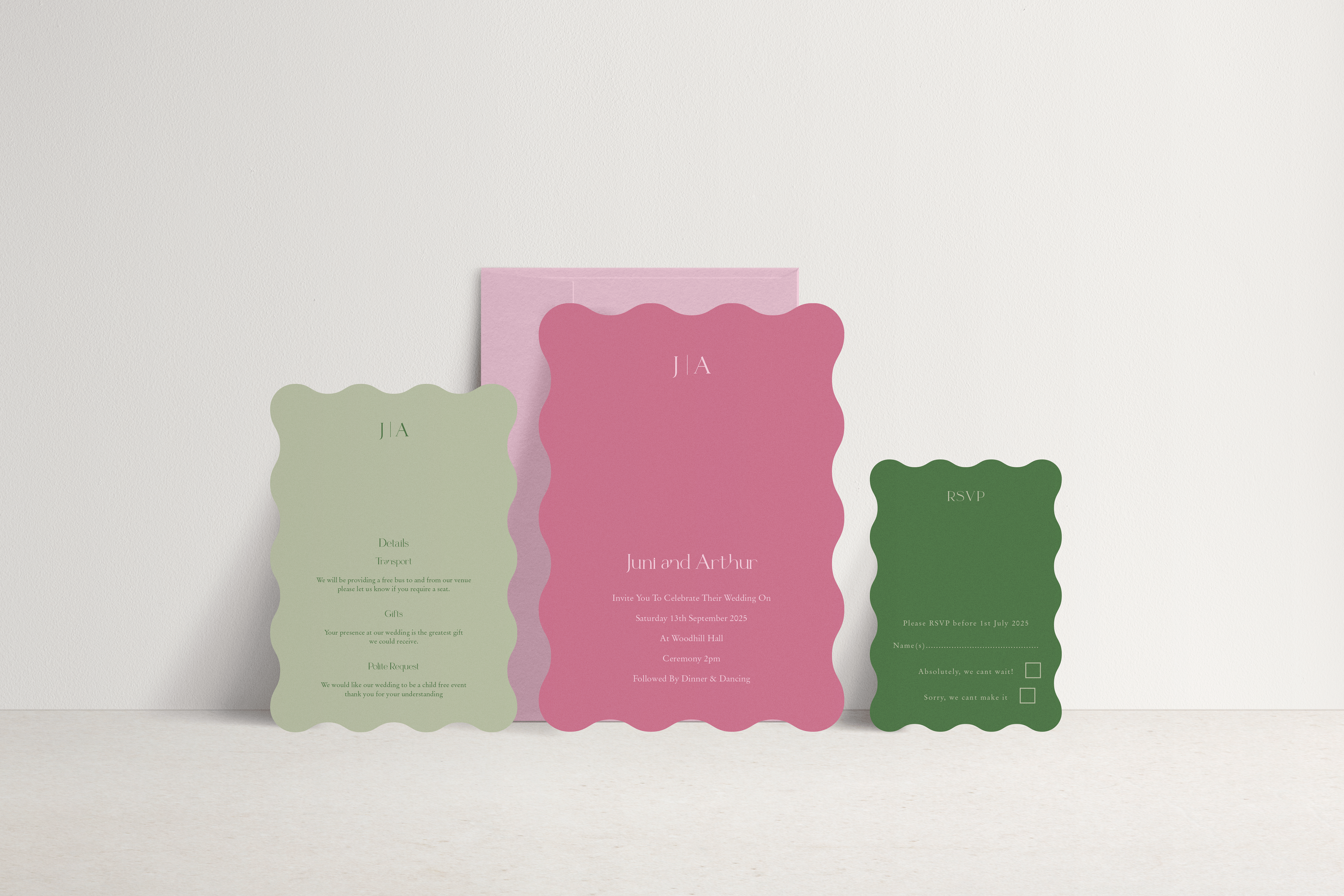 Juni Invitation 3 card stack