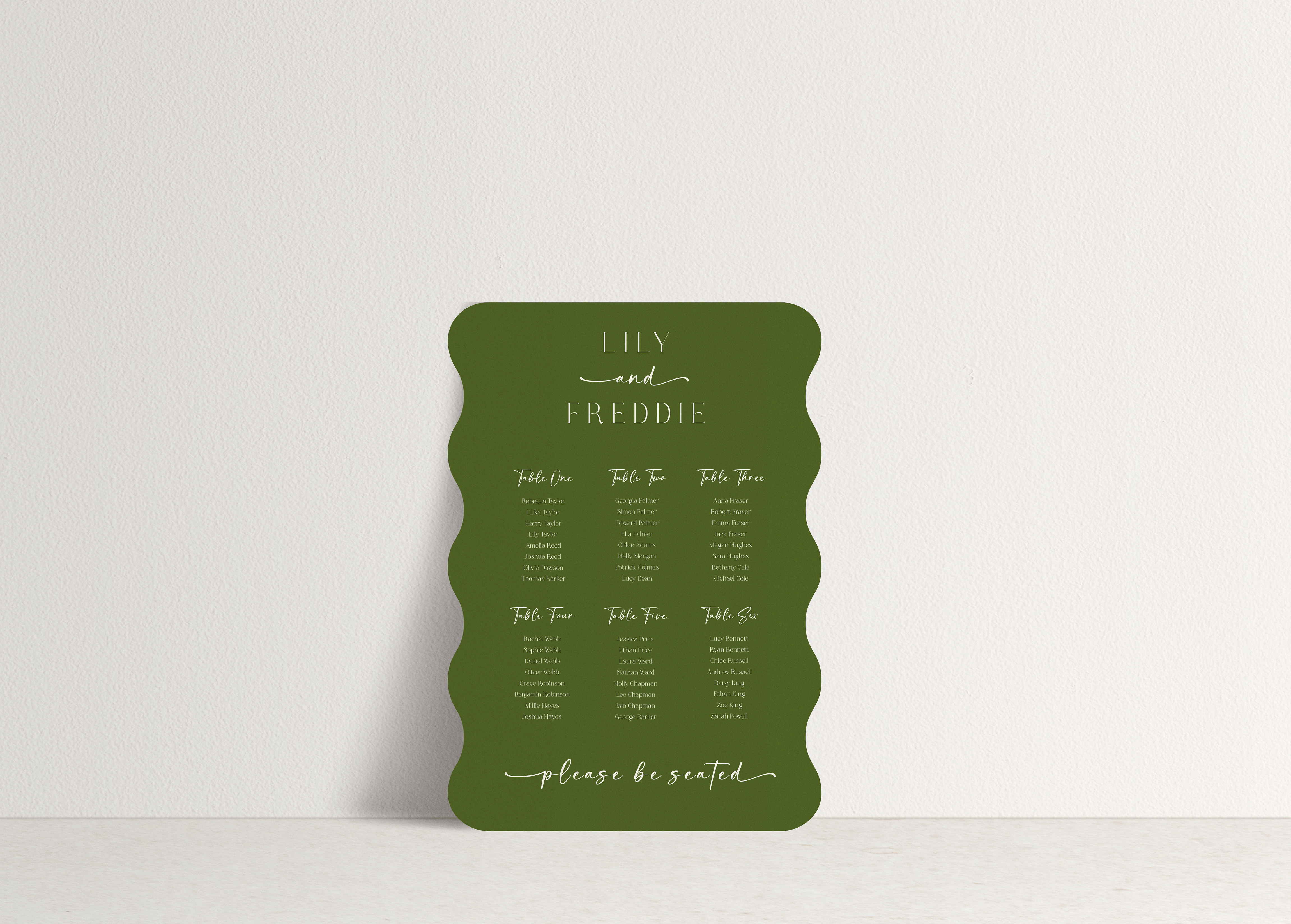 Lily Table Plan Sign