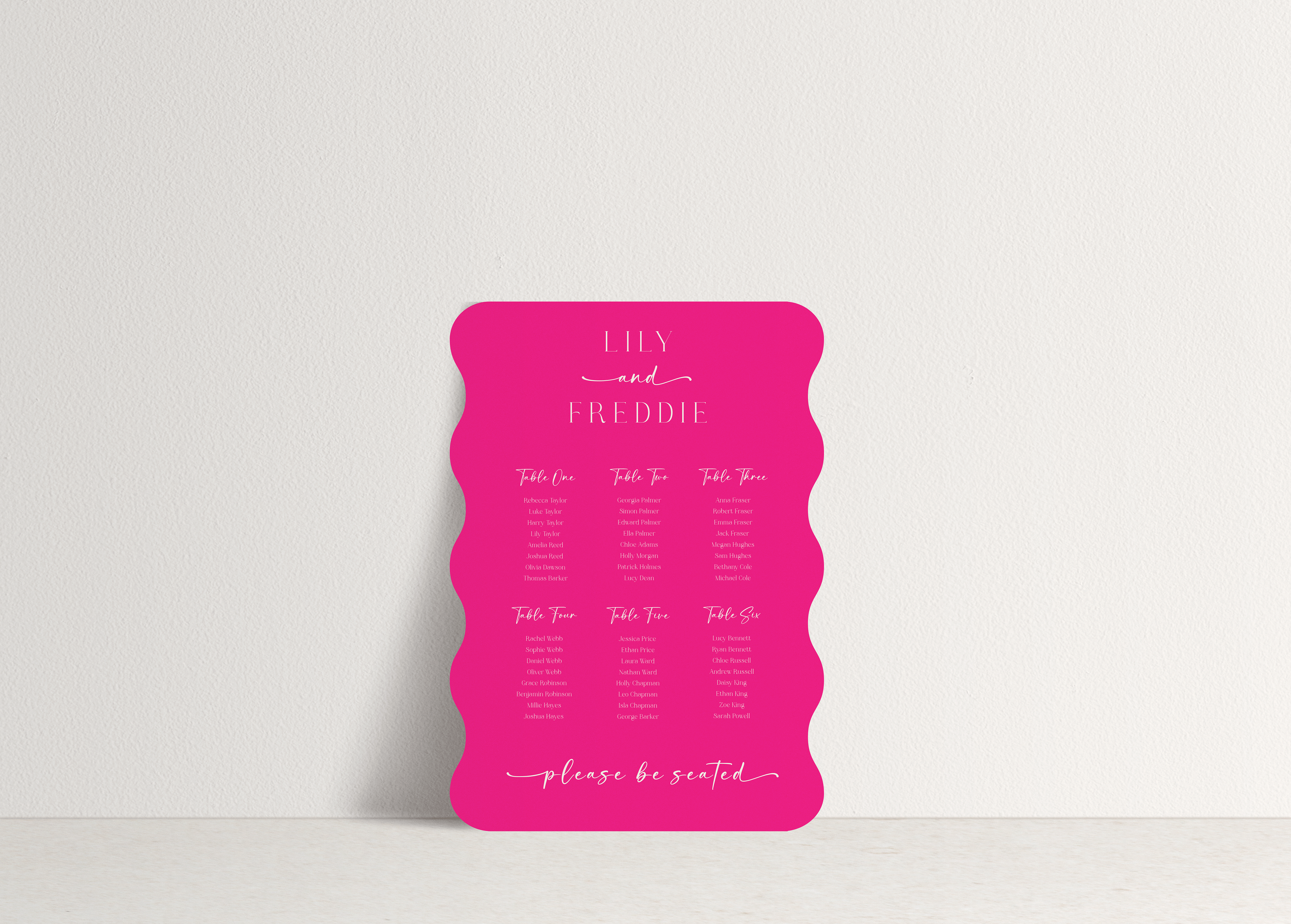 Lily Table Plan Sign