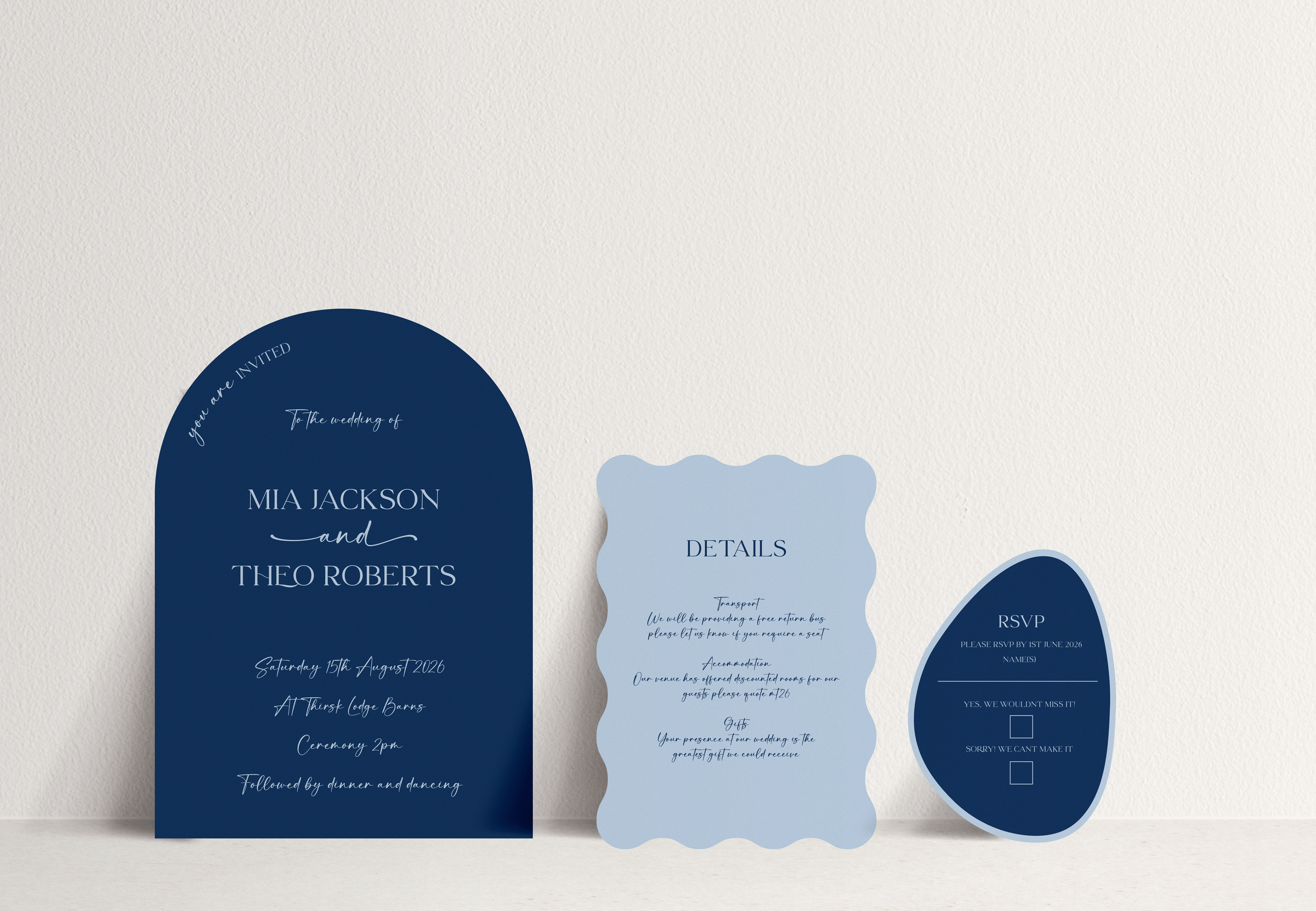 Mia Invitation ~ 3 card stack