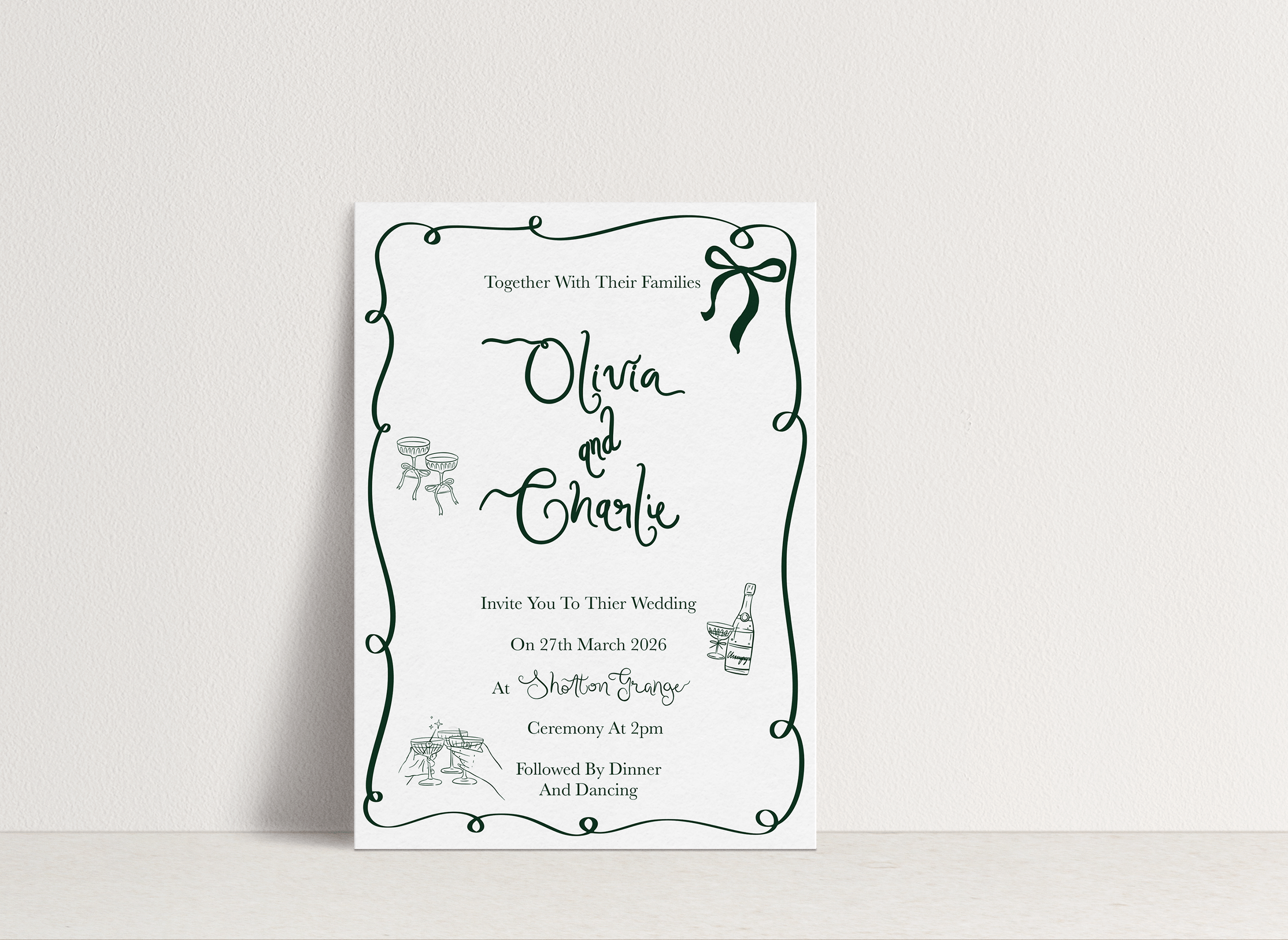 Olivia Invitation ~ 1 card