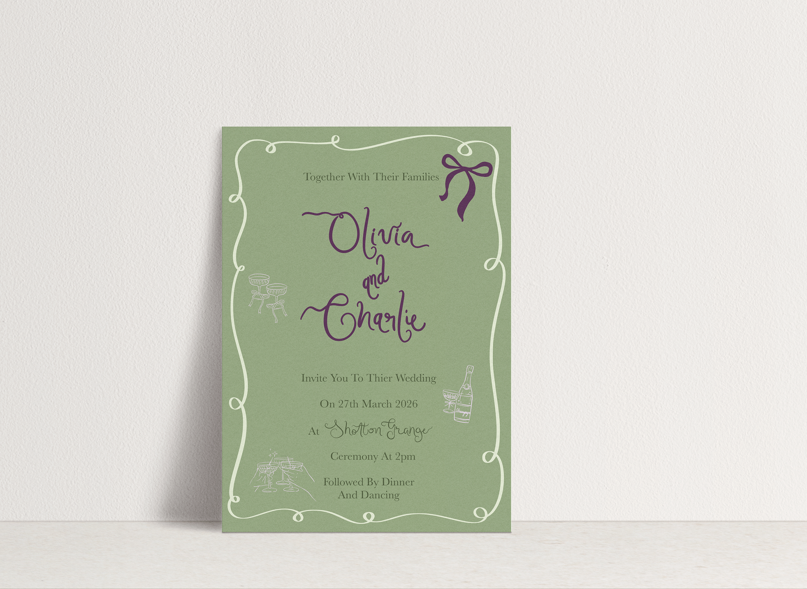 Olivia Invitation ~ 1 card
