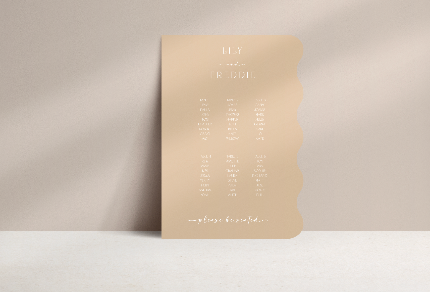 Lily Table Plan Sign