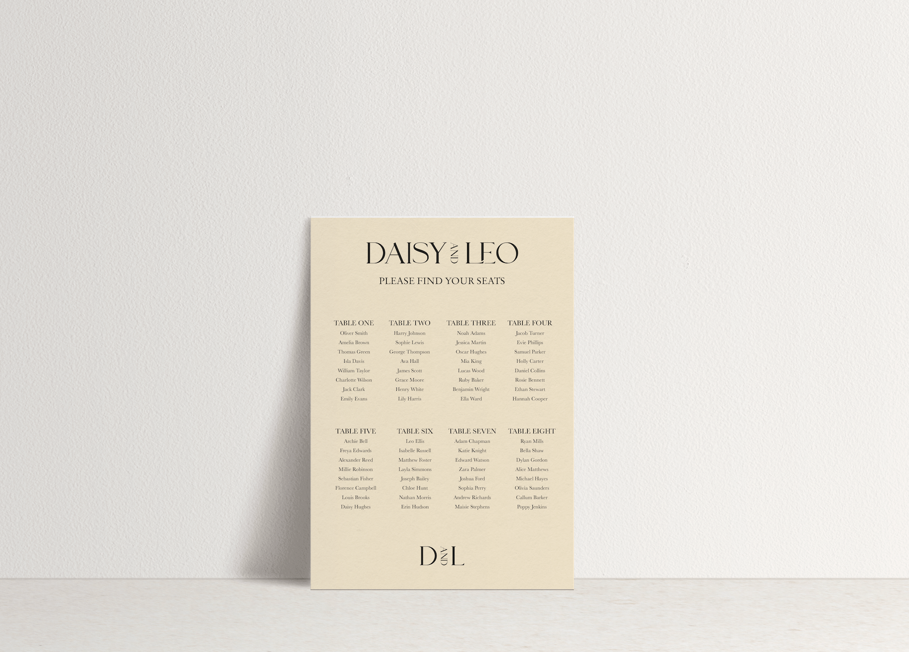 Daisy Table Plan Sign