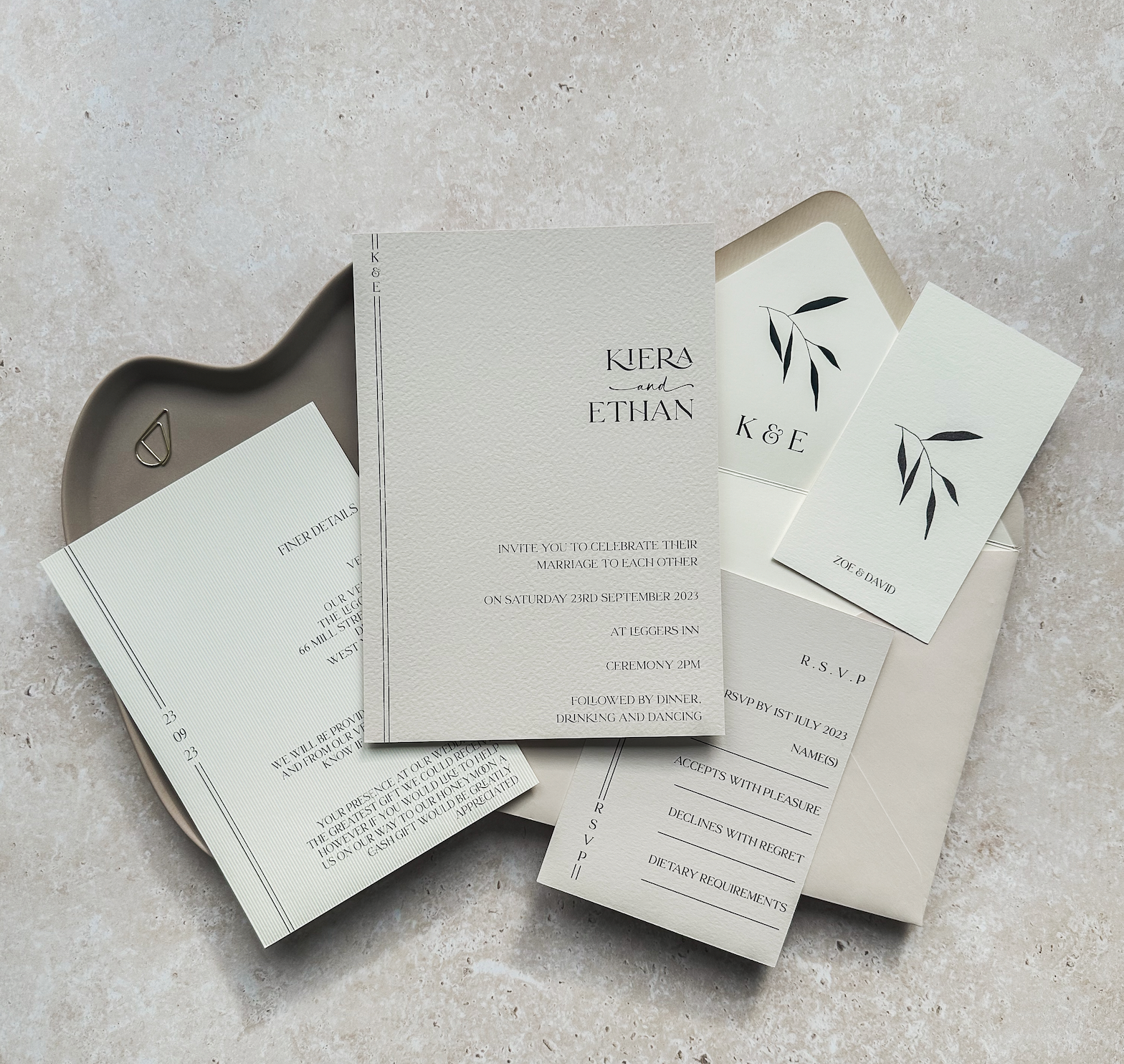 Evie Invitation 4 card stack