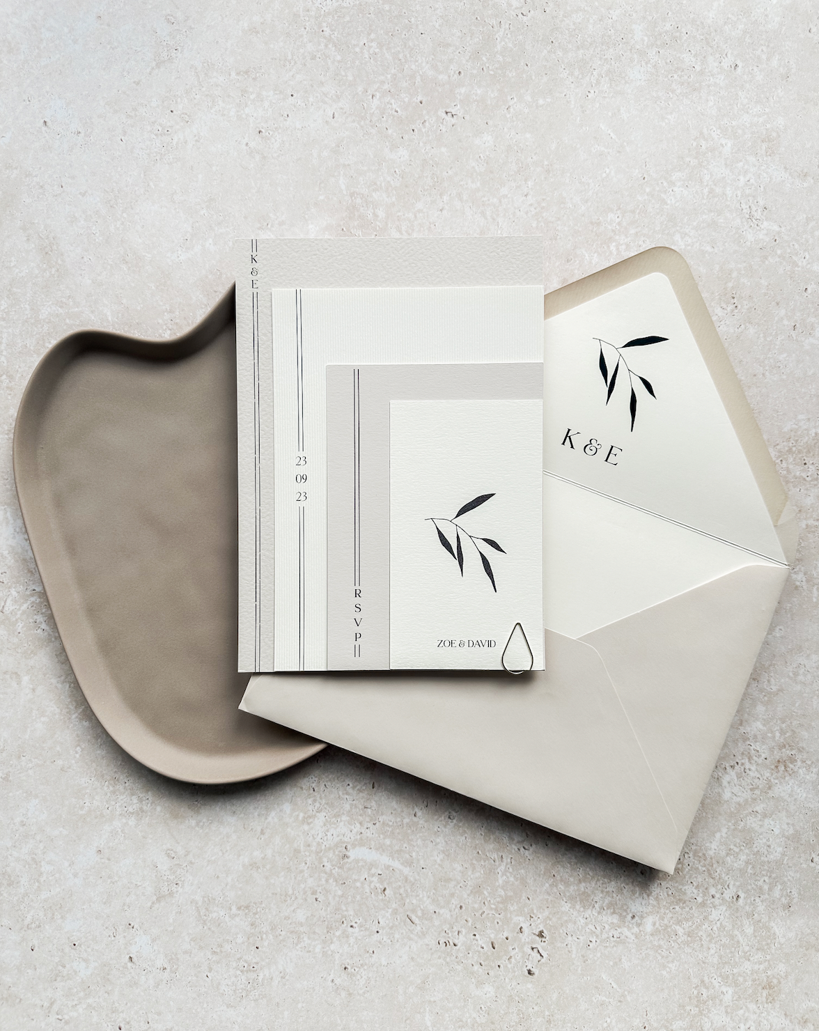 Evie Invitation 4 card stack