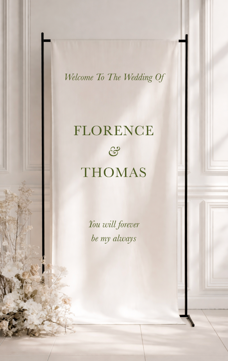 Welcome Fabric Sign ~ linen or satin