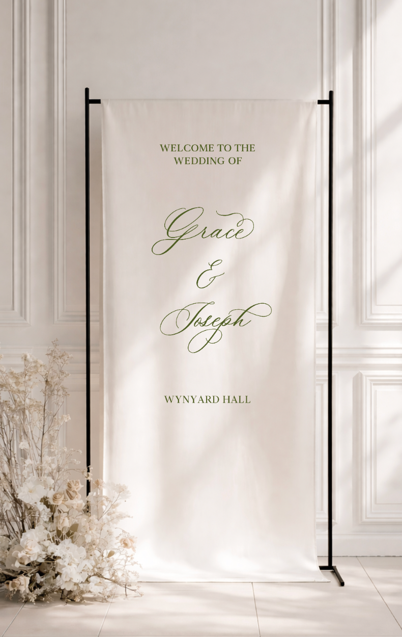 Luxury Linen Wedding Welcome Sign