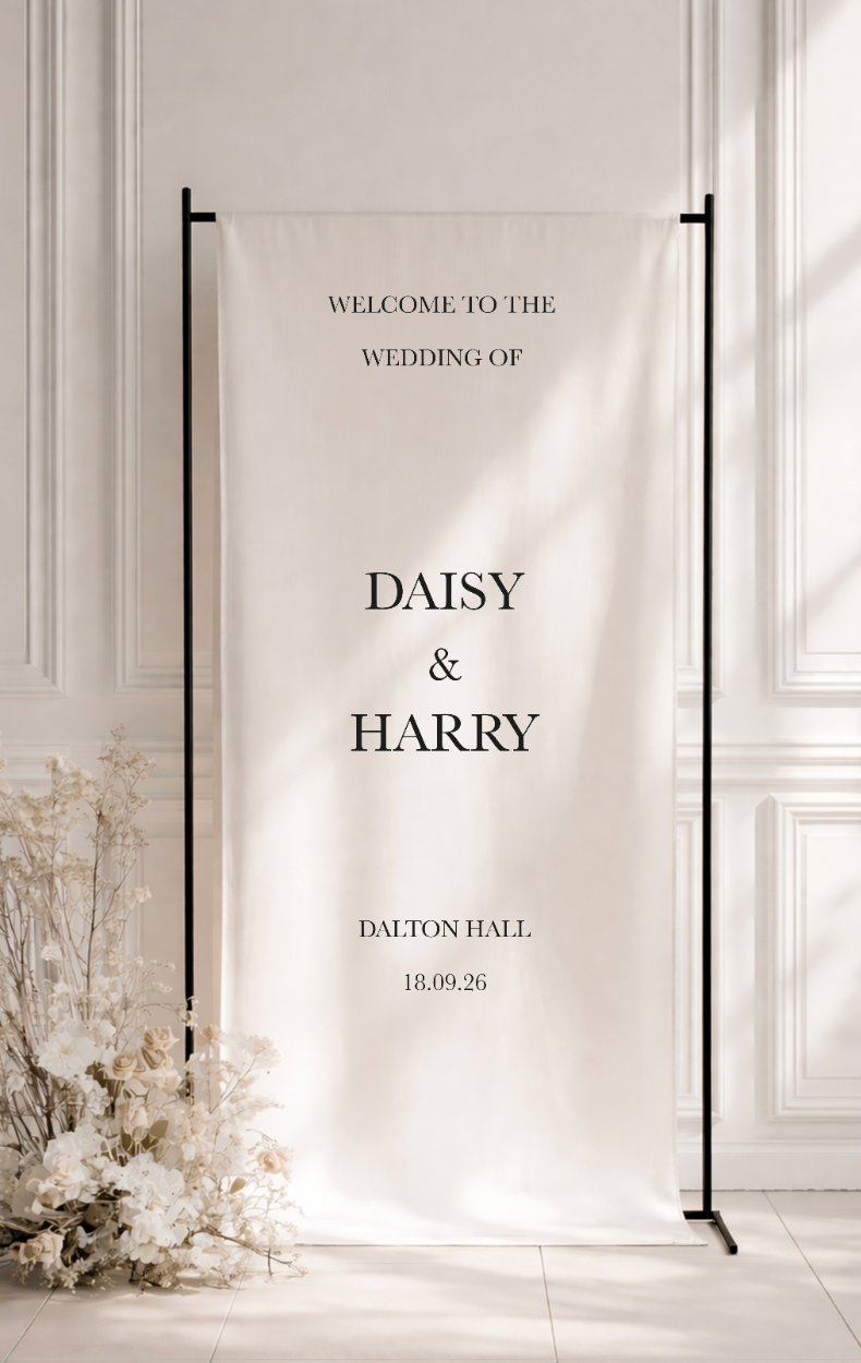 Welcome Fabric Sign ~ linen or satin