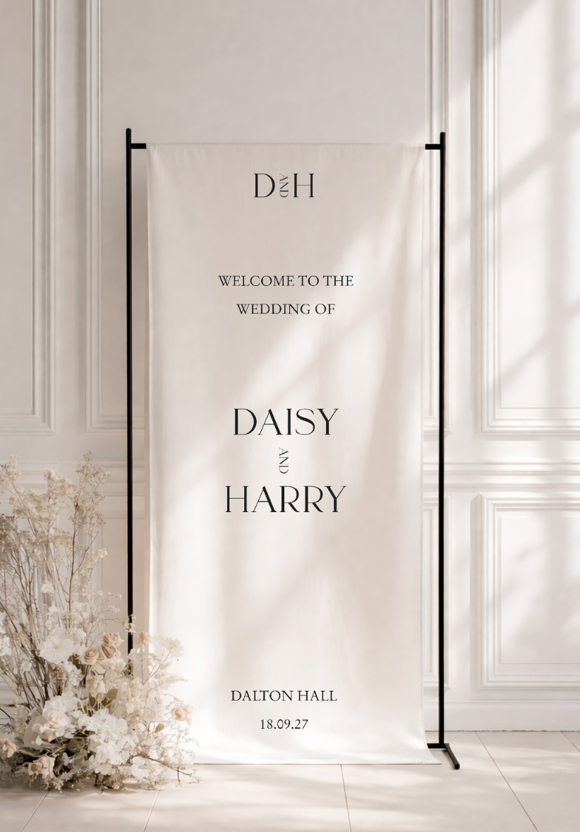 Welcome Fabric Sign ~ linen or satin