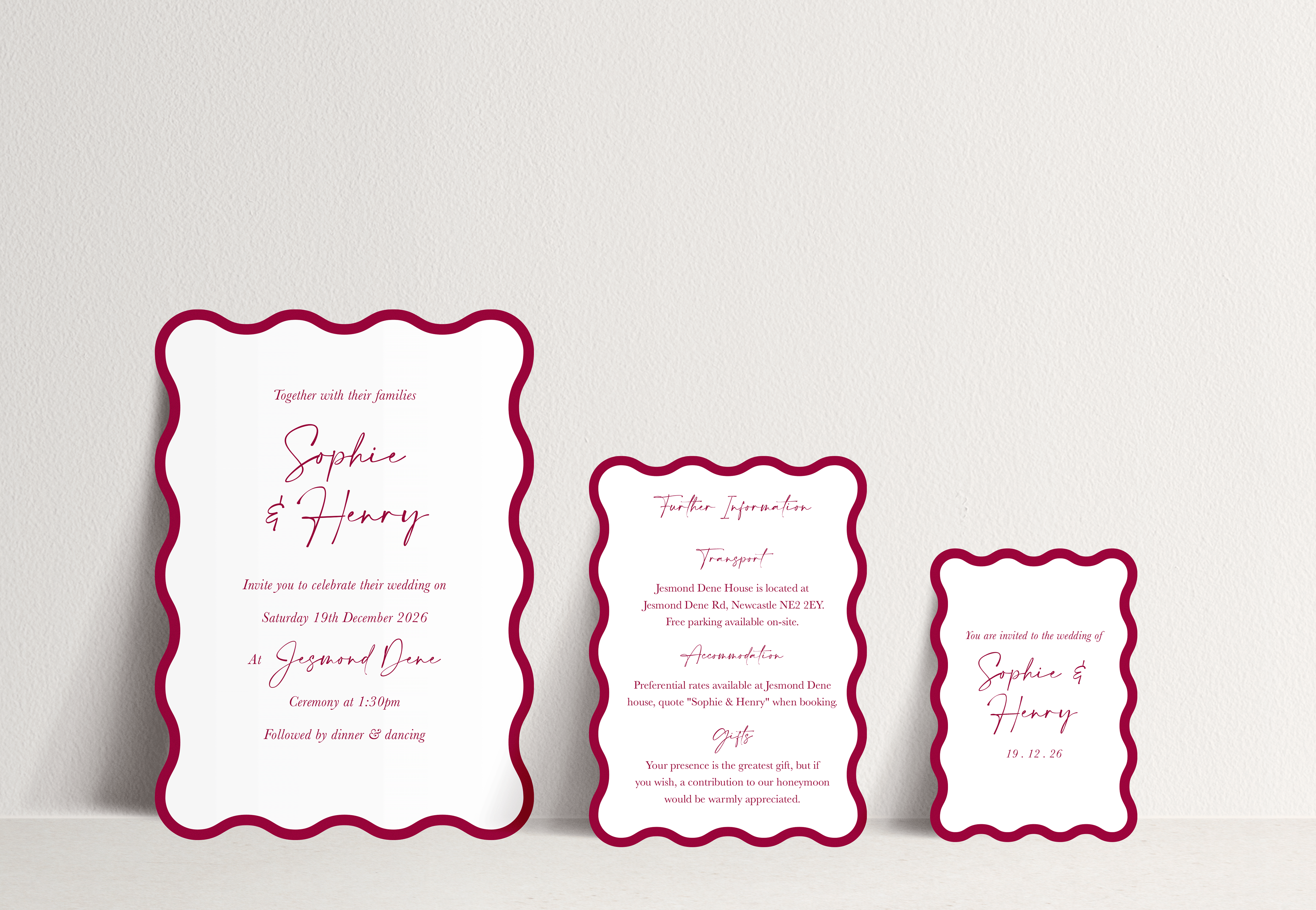 Sophie Invitation 3 card stack