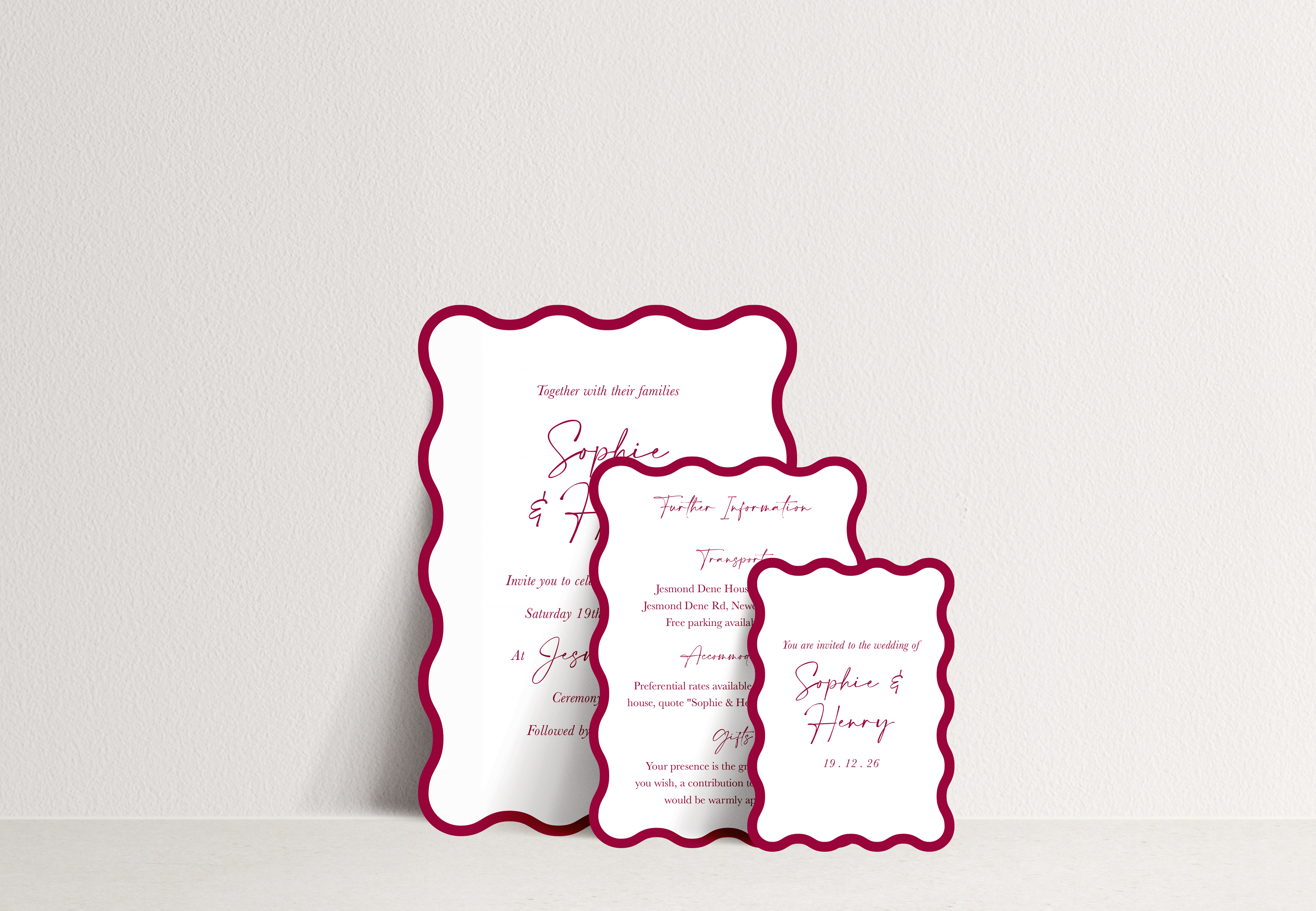 Sophie Invitation 3 card stack