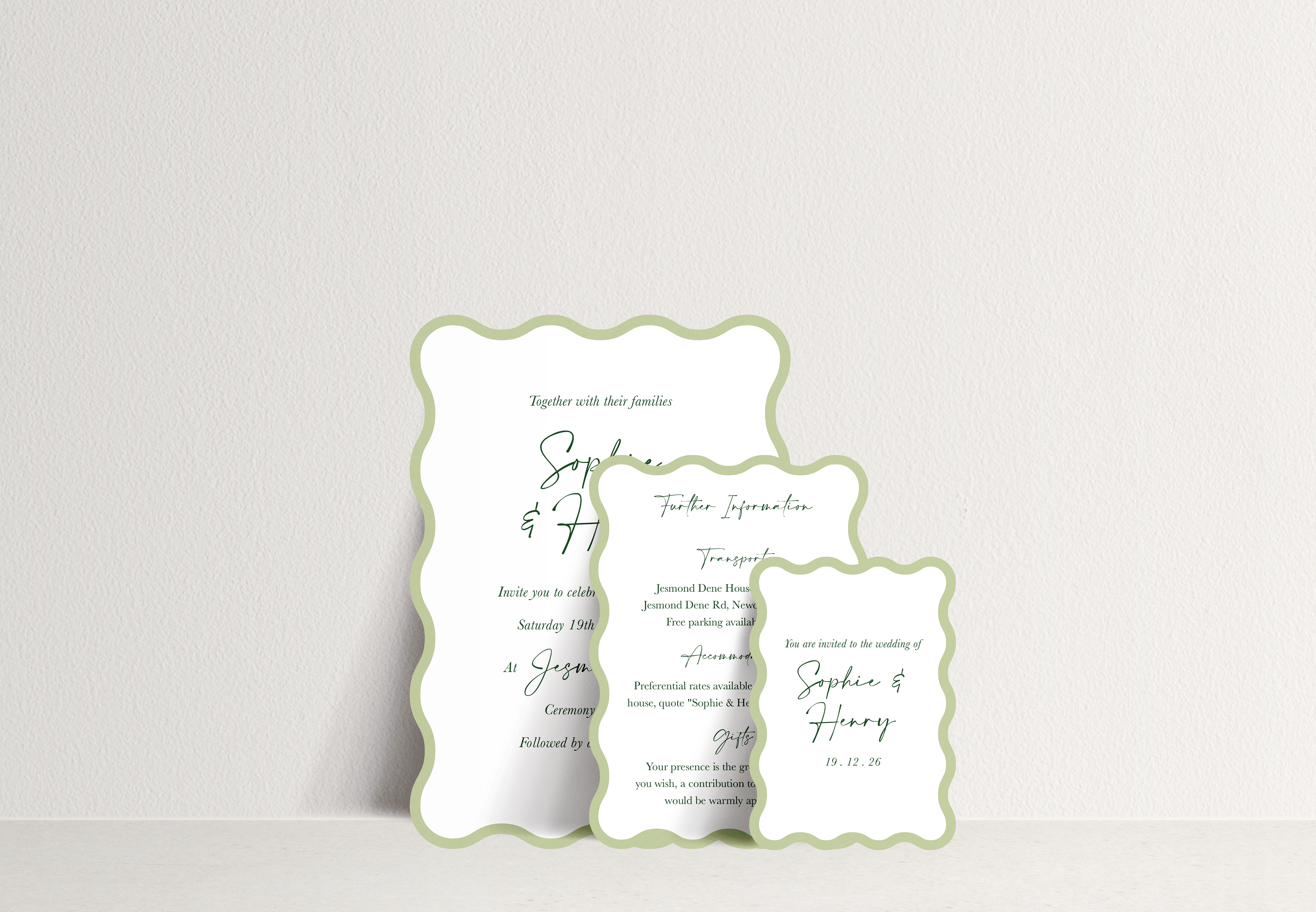 Sophie Invitation 3 card stack