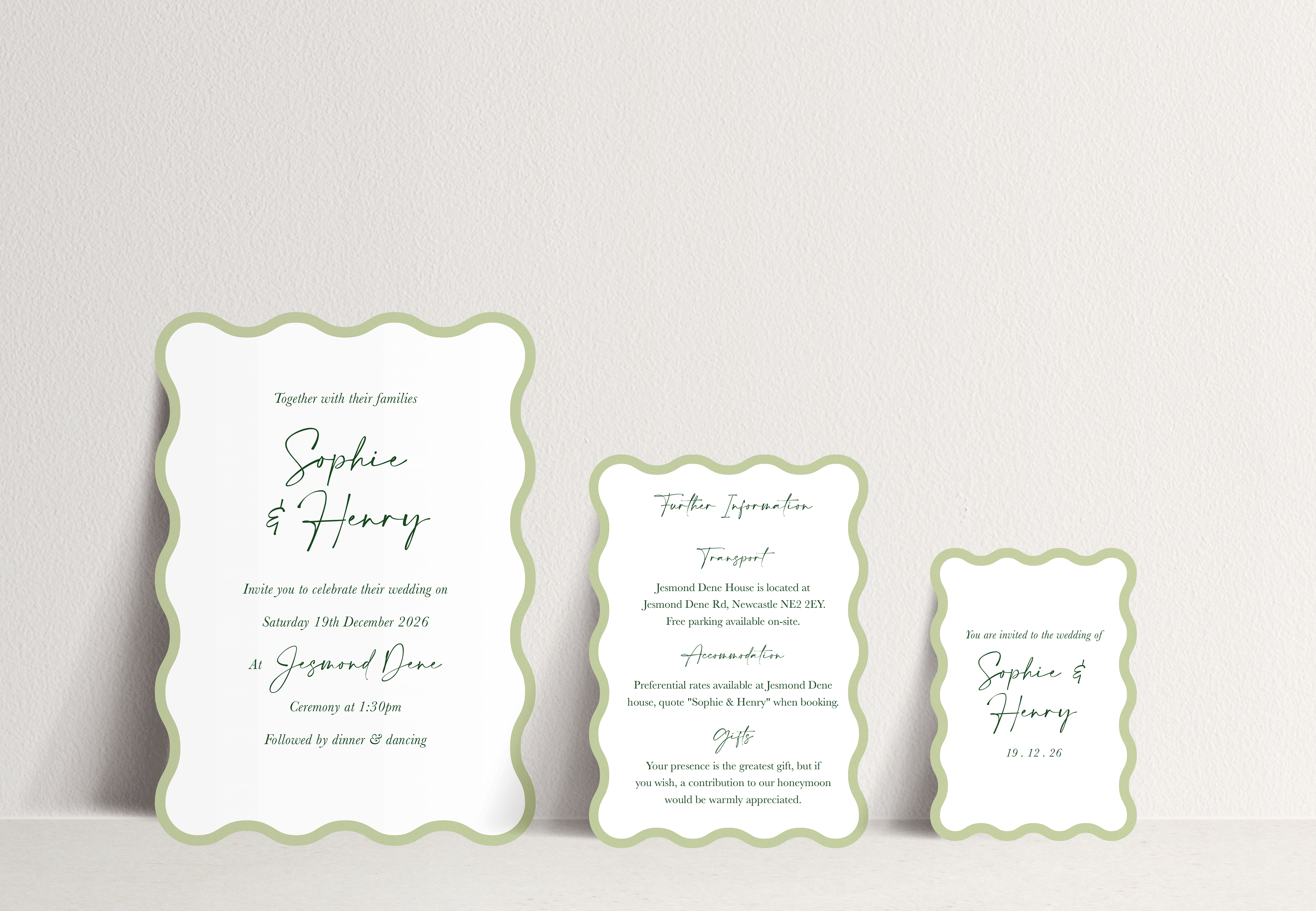 Sophie Invitation 3 card stack