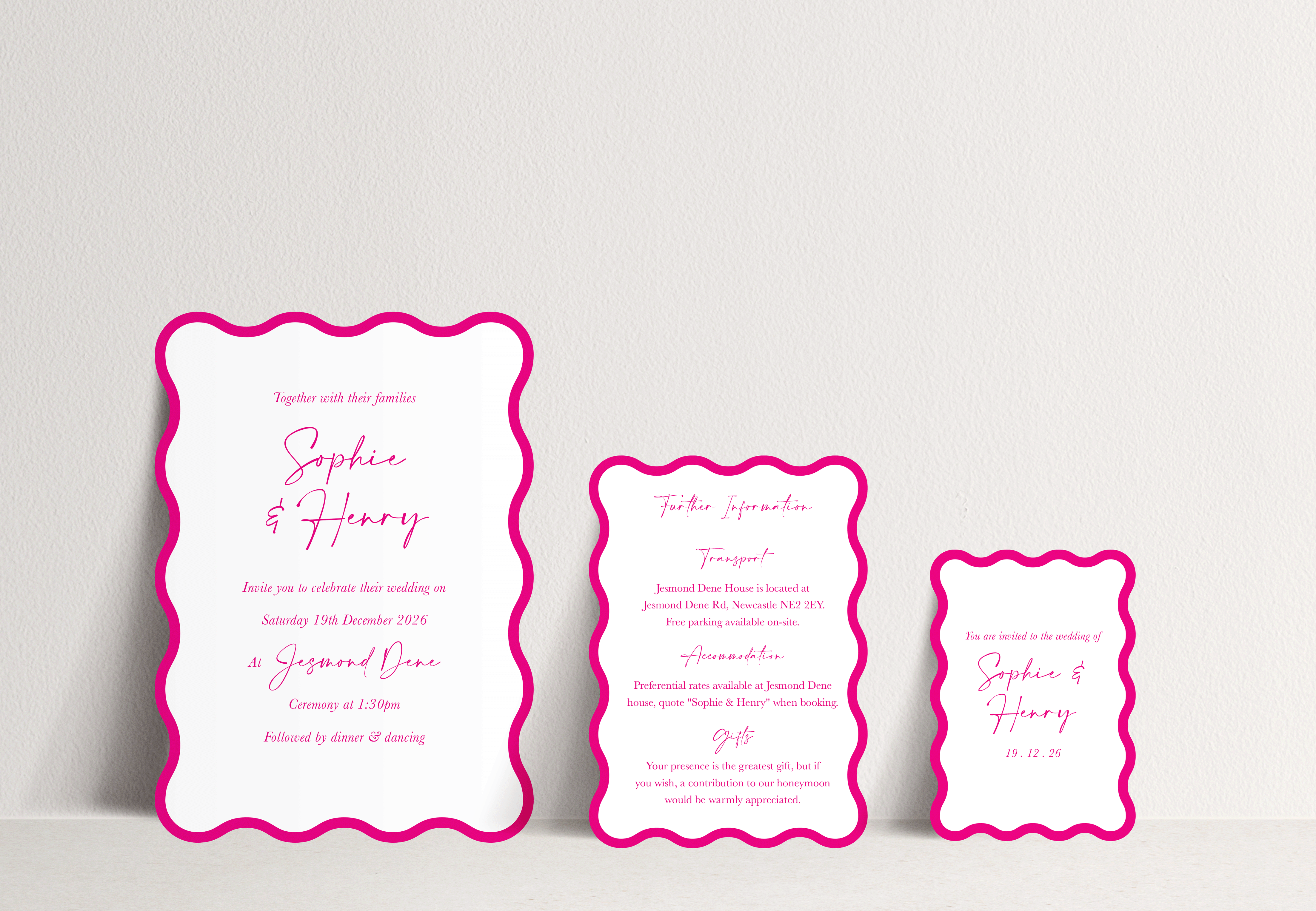 Sophie Invitation 3 card stack