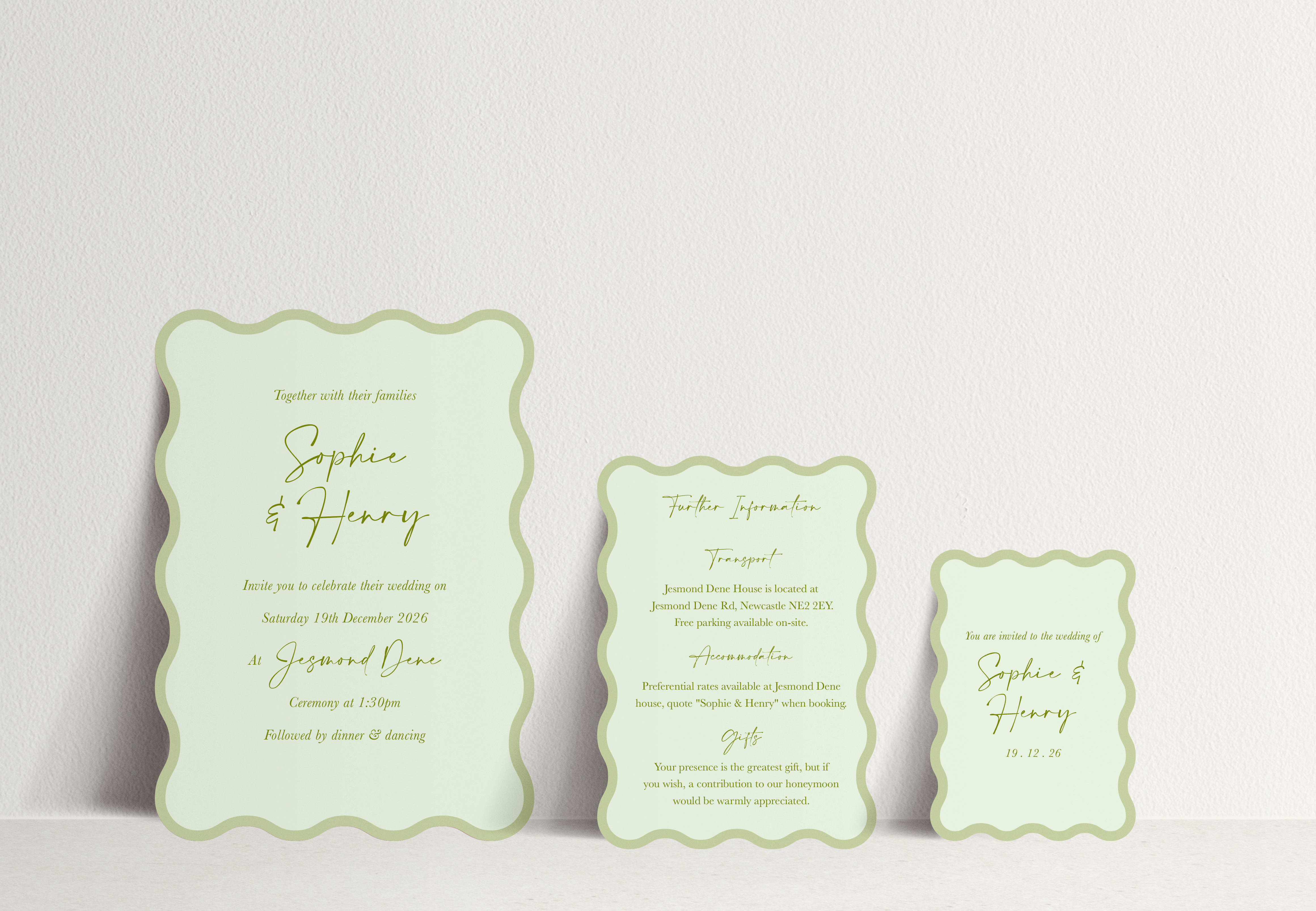 Sophie Invitation 3 card stack