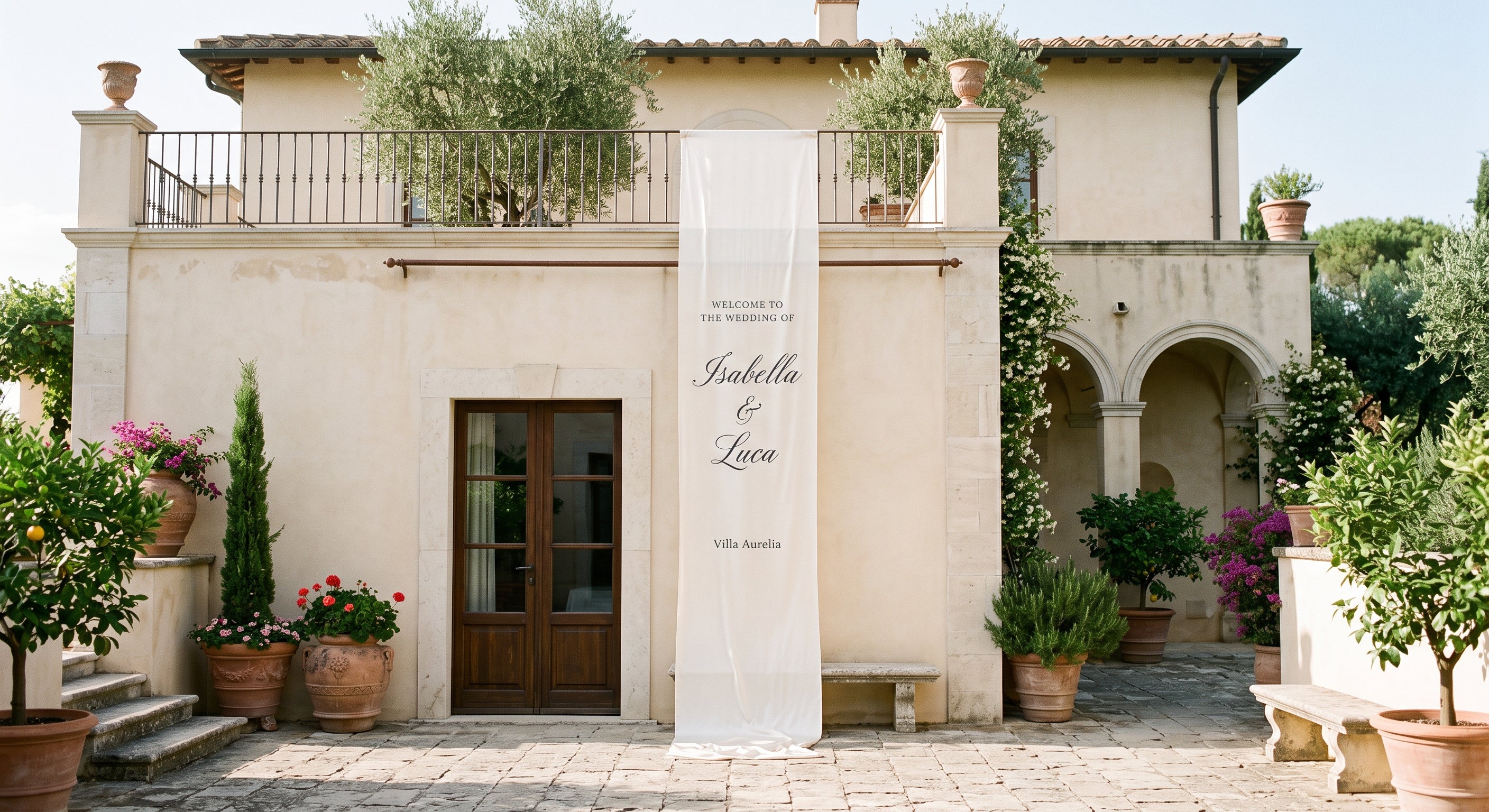 Oversized Silk Wedding Welcome Sign