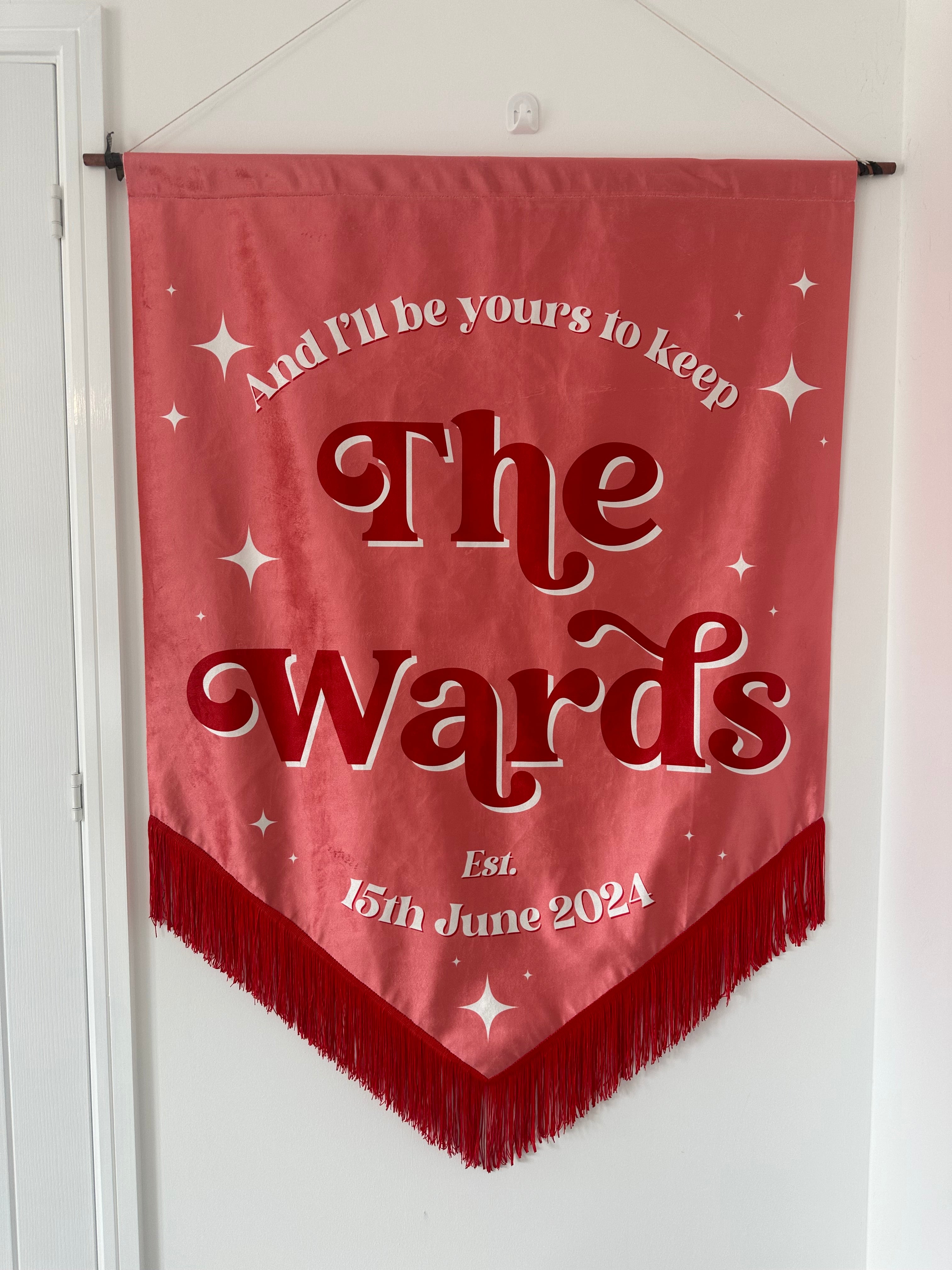 Custom velvet wedding banner, Personalized wedding decor, Luxury wedding banner, Velvet wedding sign, Elegant wedding decoration, Custom wedding signage, Velvet ceremony banner, Wedding name banner, Romantic wedding decor, Personalized wedding banner, Customized velvet sign, Wedding aisle banner, Sophisticated wedding decor, Premium velvet banner, Wedding reception sign.