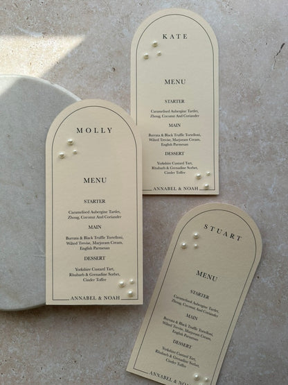 Annabel Menu with Pearls