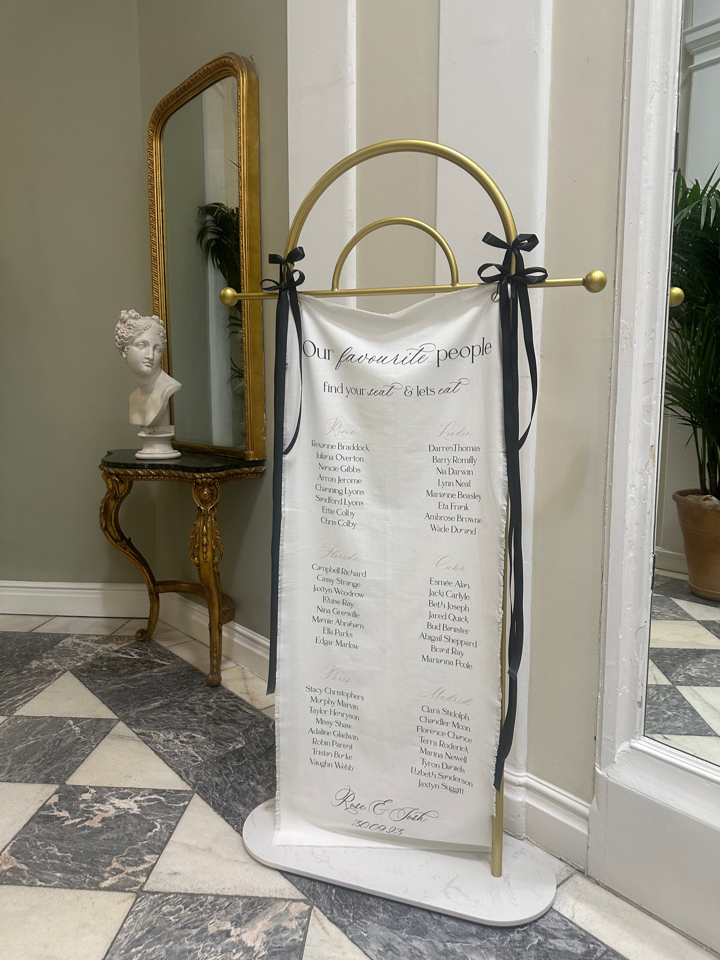 Luxury Linen Wedding Welcome Banner 60cm wide