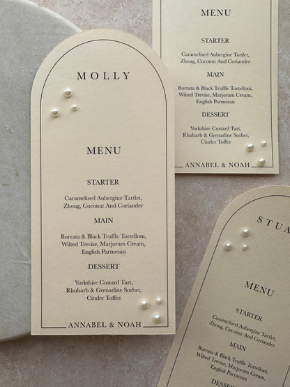 Annabel Menu with Pearls