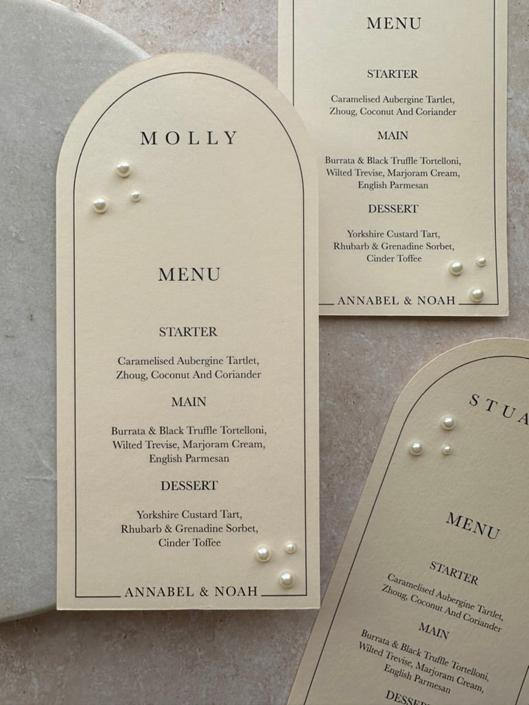 Annabel Menu with Pearls