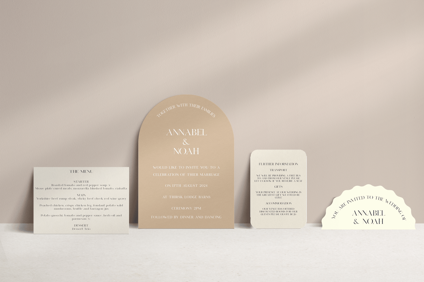 Northumberland wedding invitations, Newcastle Wedding Invitations