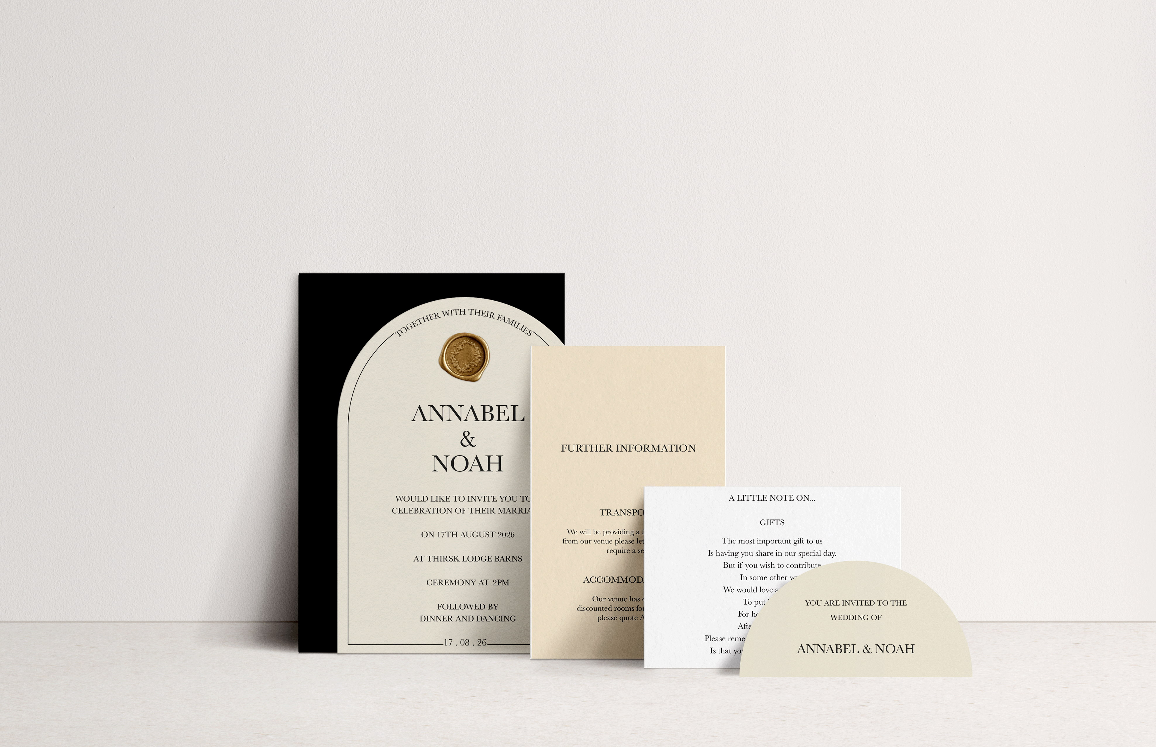 Annabel Invitation 4 card stacked set