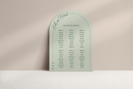 Bella Table Plan Sign