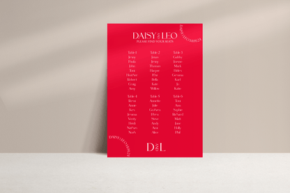 Daisy Table Plan Sign