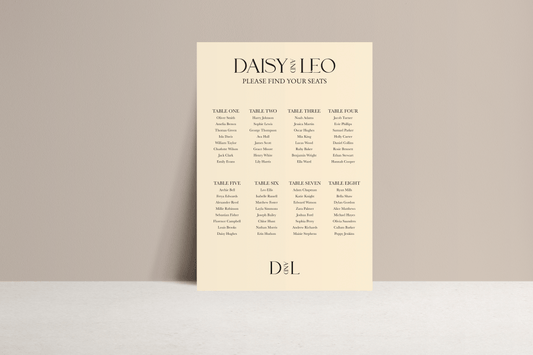 Daisy Table Plan Sign