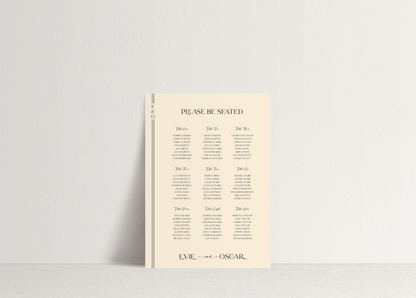 Evie Table Plan Sign