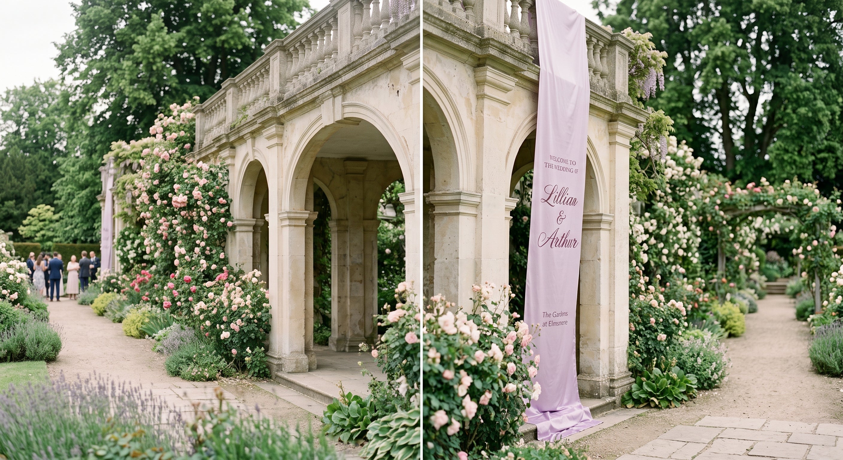 Oversized Silk Wedding Welcome Sign