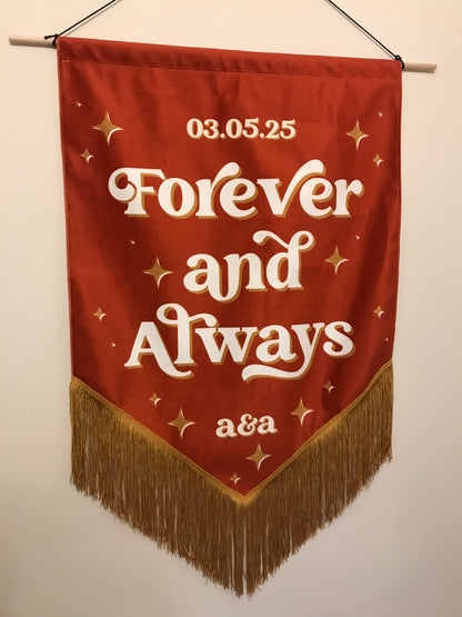 50cm x 60cm Velvet Wedding Banner MEDIUM