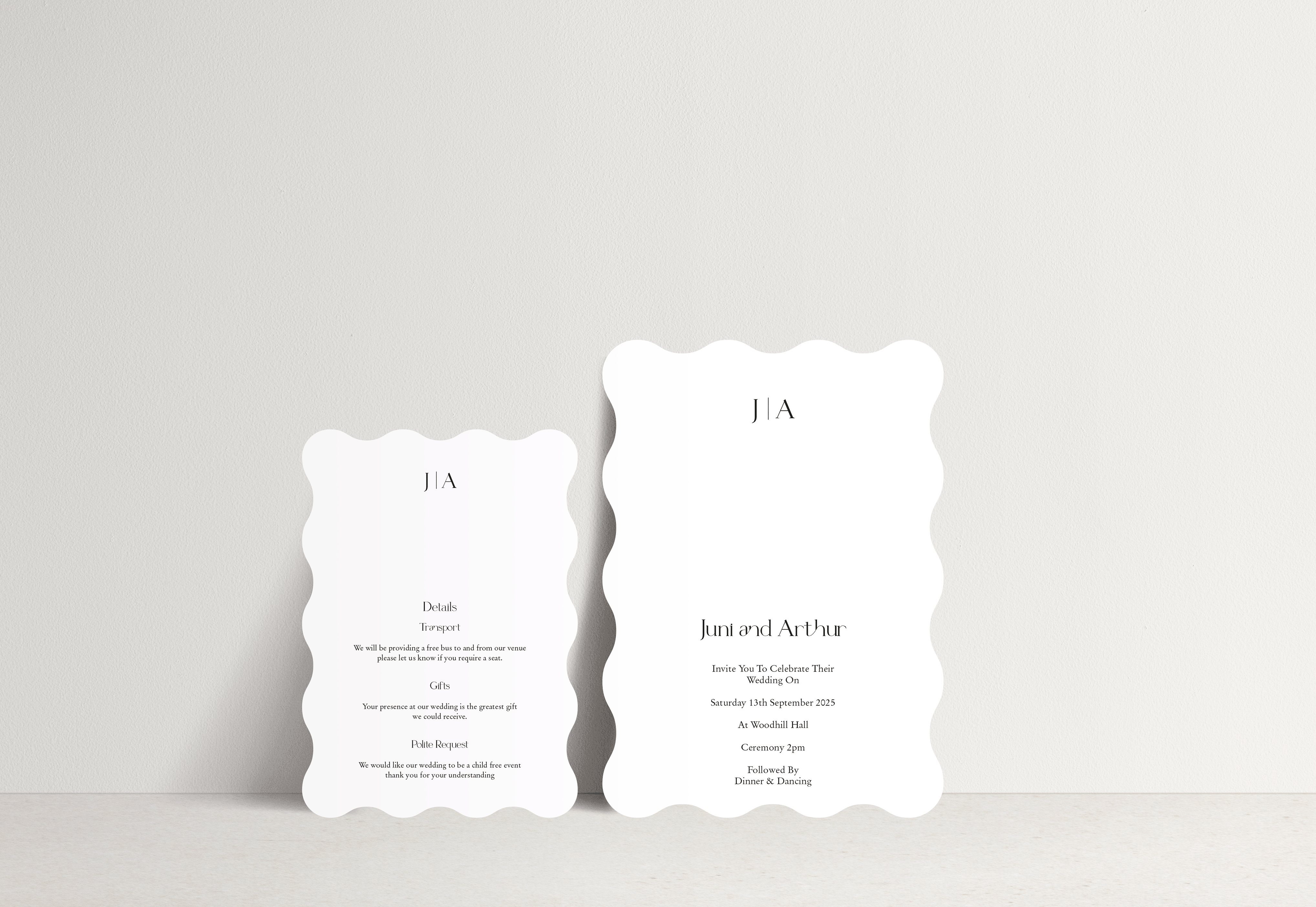 Juni Invitation 2 card stack