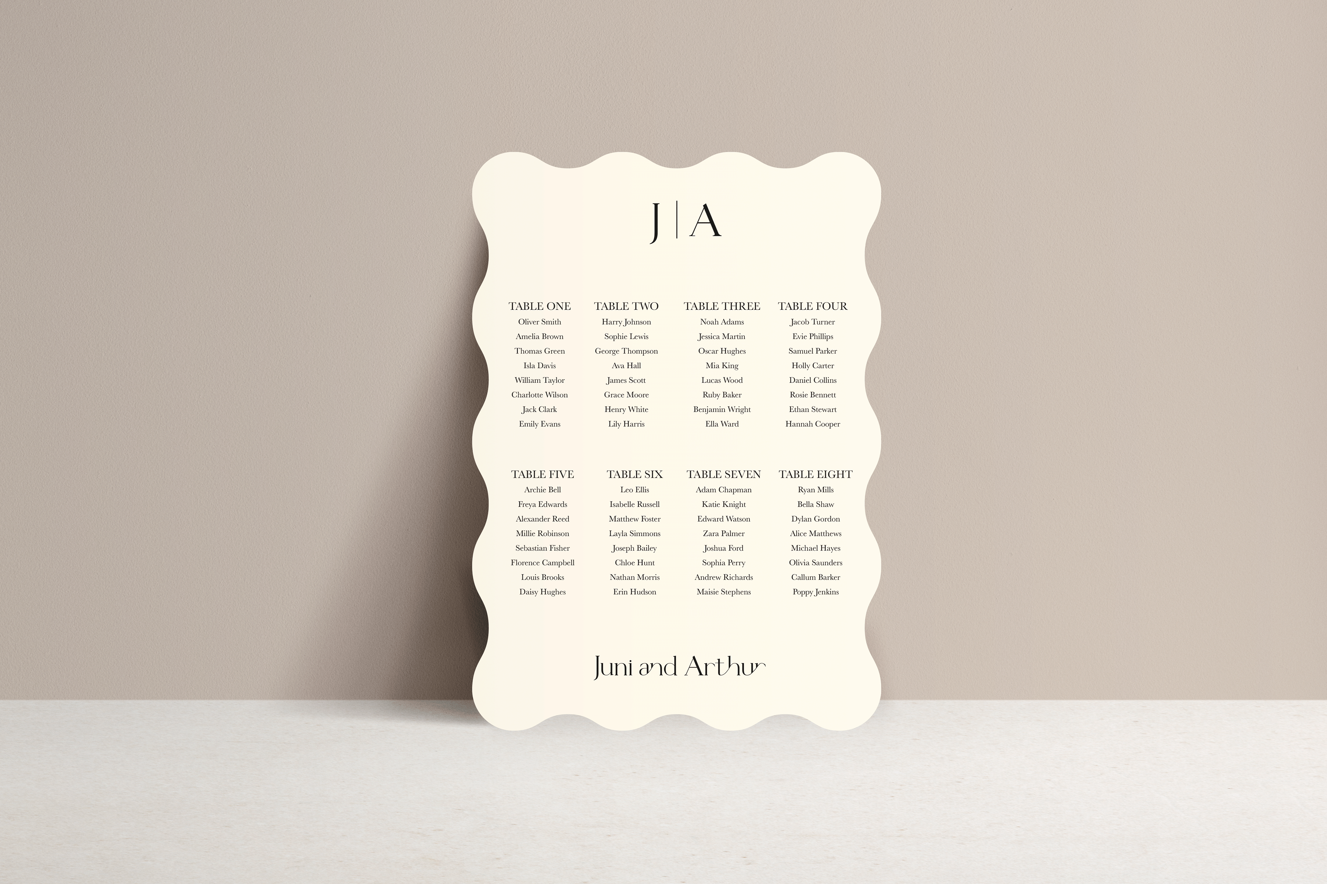 Juni Table Plan Sign