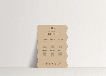 Lily Table Plan Sign