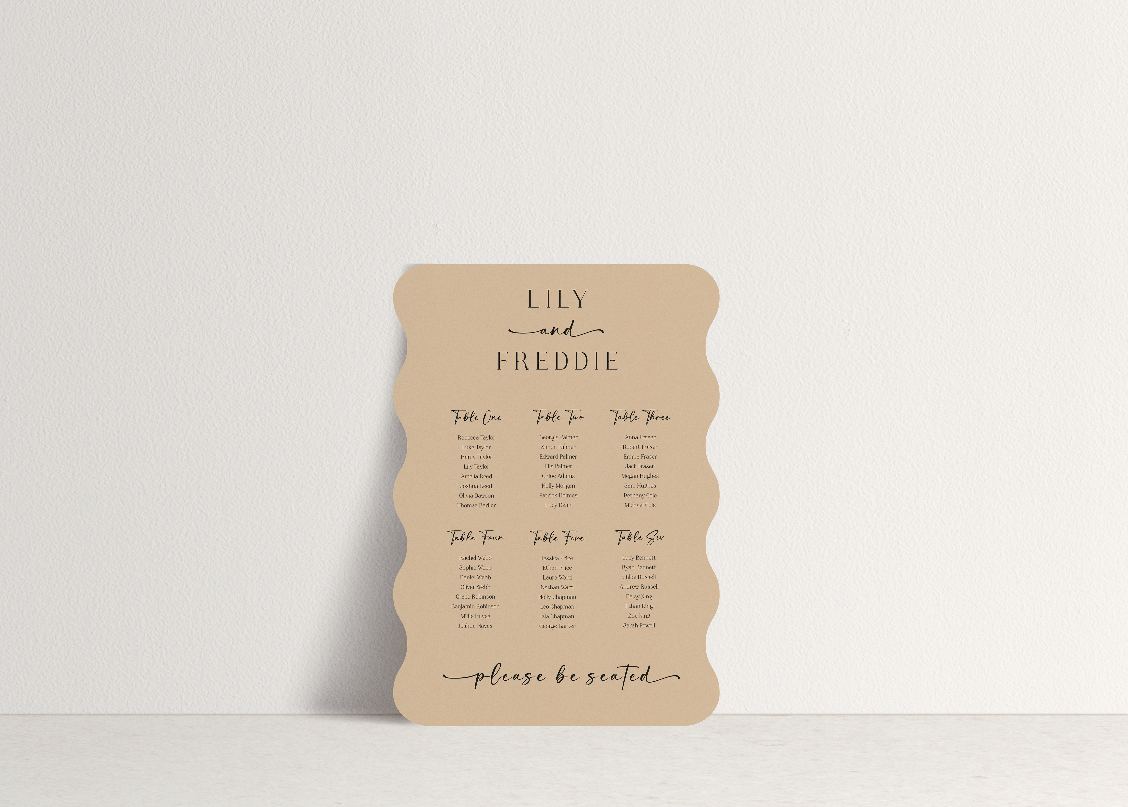 Lily Table Plan Sign