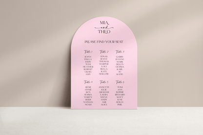 Mia Table Plan Sign