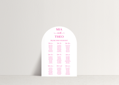 Mia Table Plan Sign