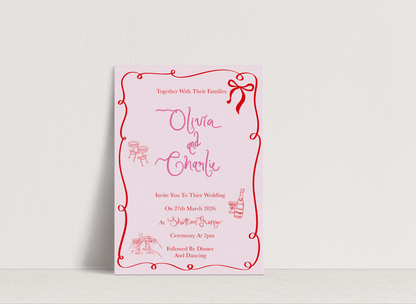 Olivia Invitation ~ 1 card