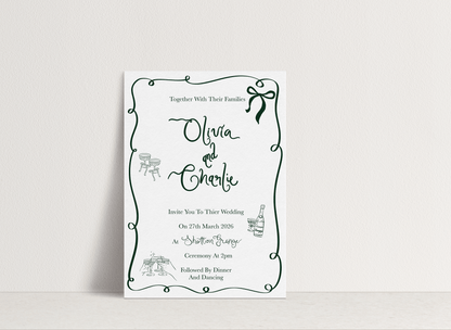 Olivia Invitation ~ 1 card