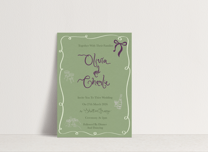 Olivia Invitation ~ 1 card
