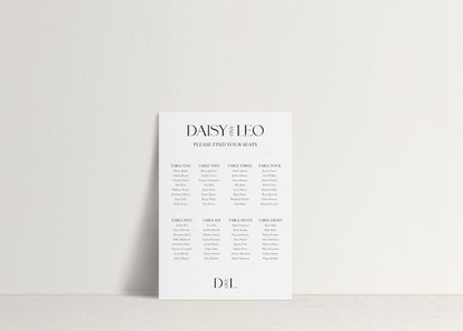 Daisy Table Plan Sign
