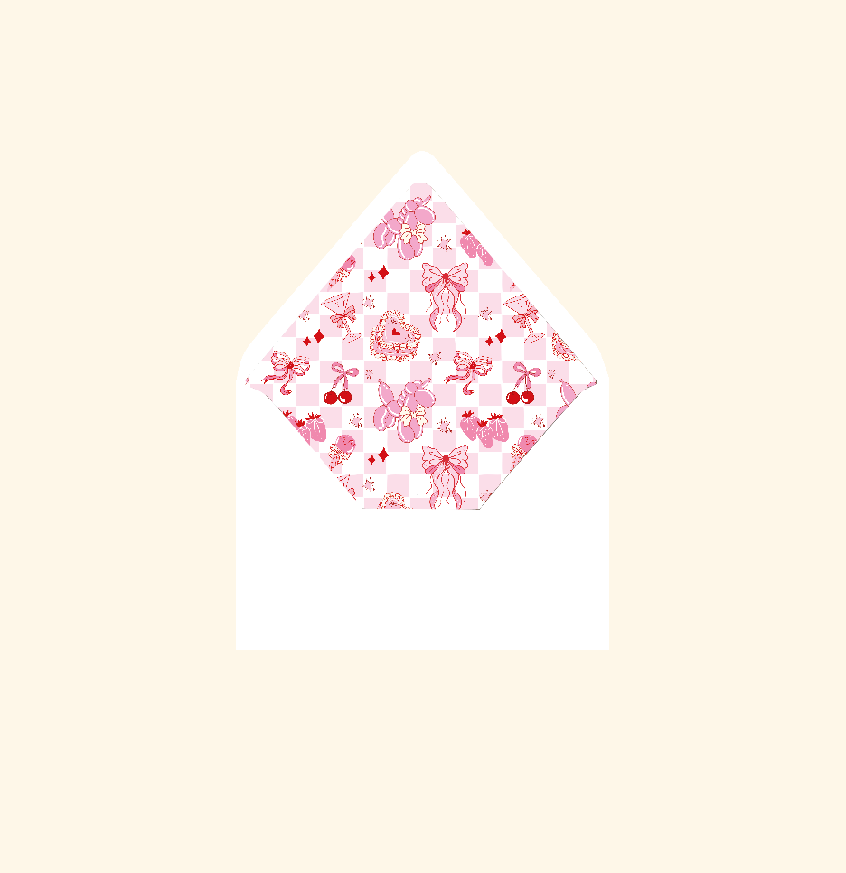 Envelope liner ~ Pink cake check